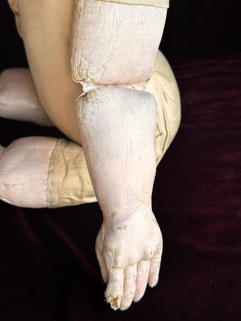 Large Antique American Martha Chase 25" Oil Painted Cloth Baby Doll