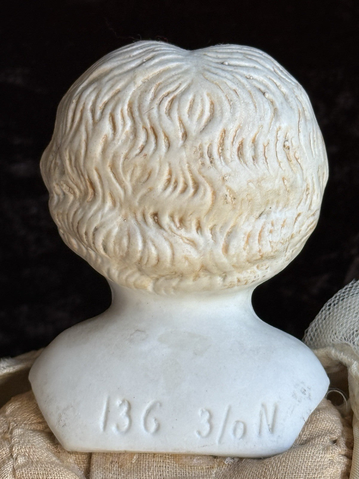 Antique German 16.5” Bisque Cloth Parian Bride Doll