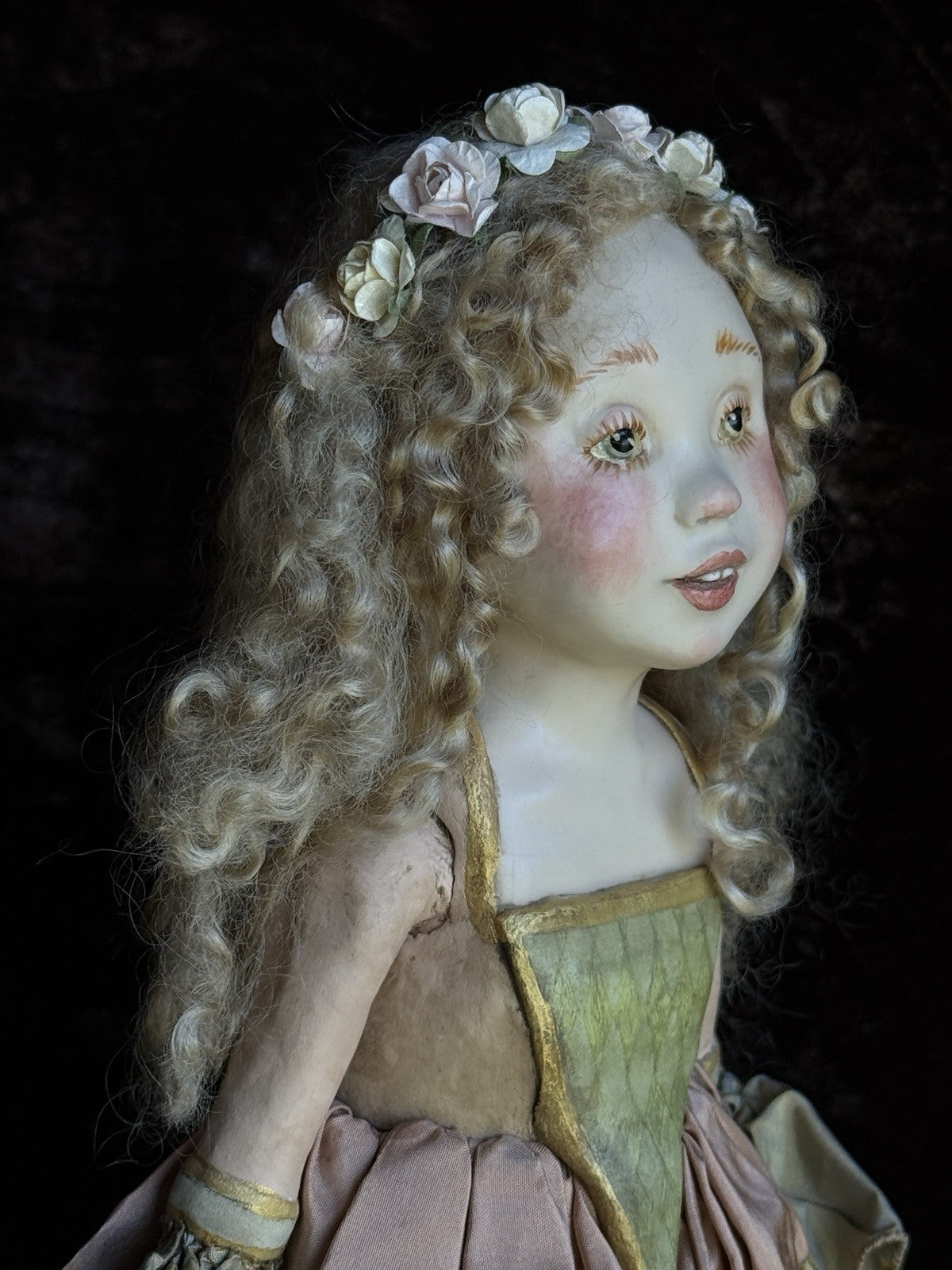 OOAK Collectible 15” Judith & Lucia Friedericy Wax Over Porcelain Doll