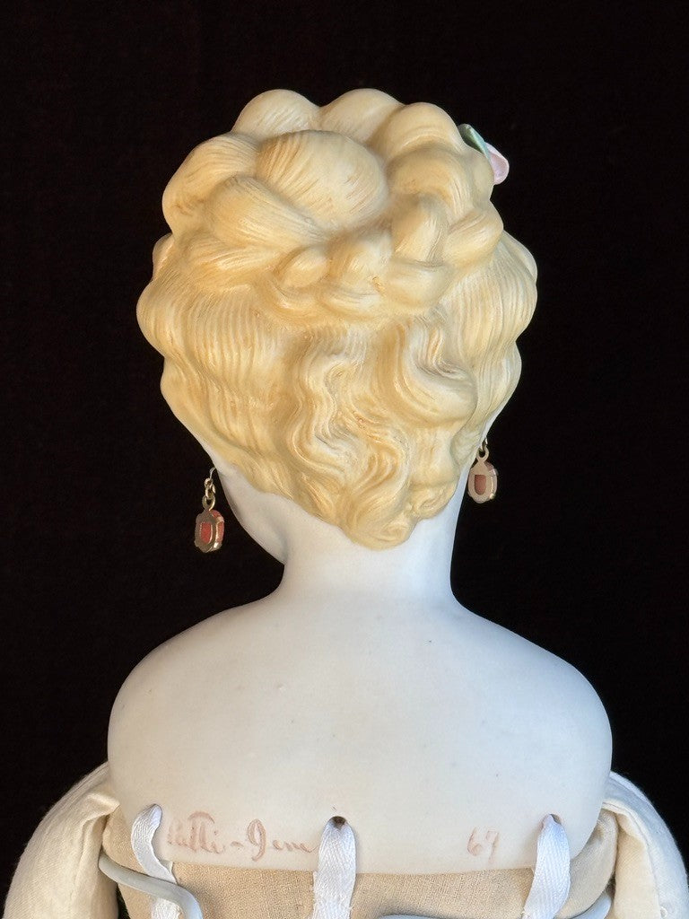 Vintage 1967 Reproduction of Turned Bisque Head Parian 18.5” Fashion Lady Doll