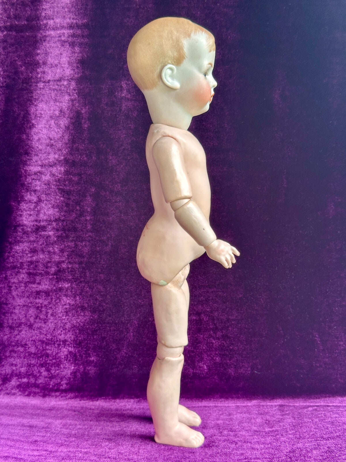 Antique 17" Bruno Schmidt 2048 Tommy Tucker Bisque Head Character Boy Doll