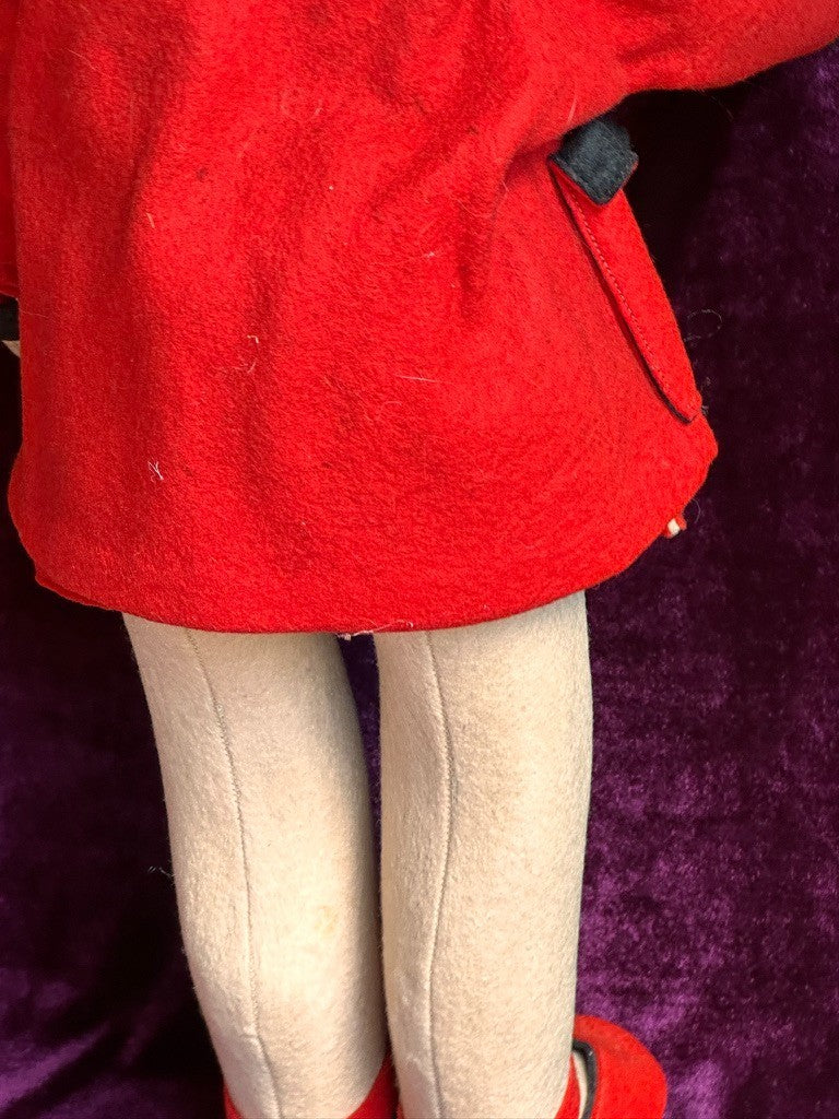 Vintage Italian 20” Early Lenci 109 Felt Cloth Doll