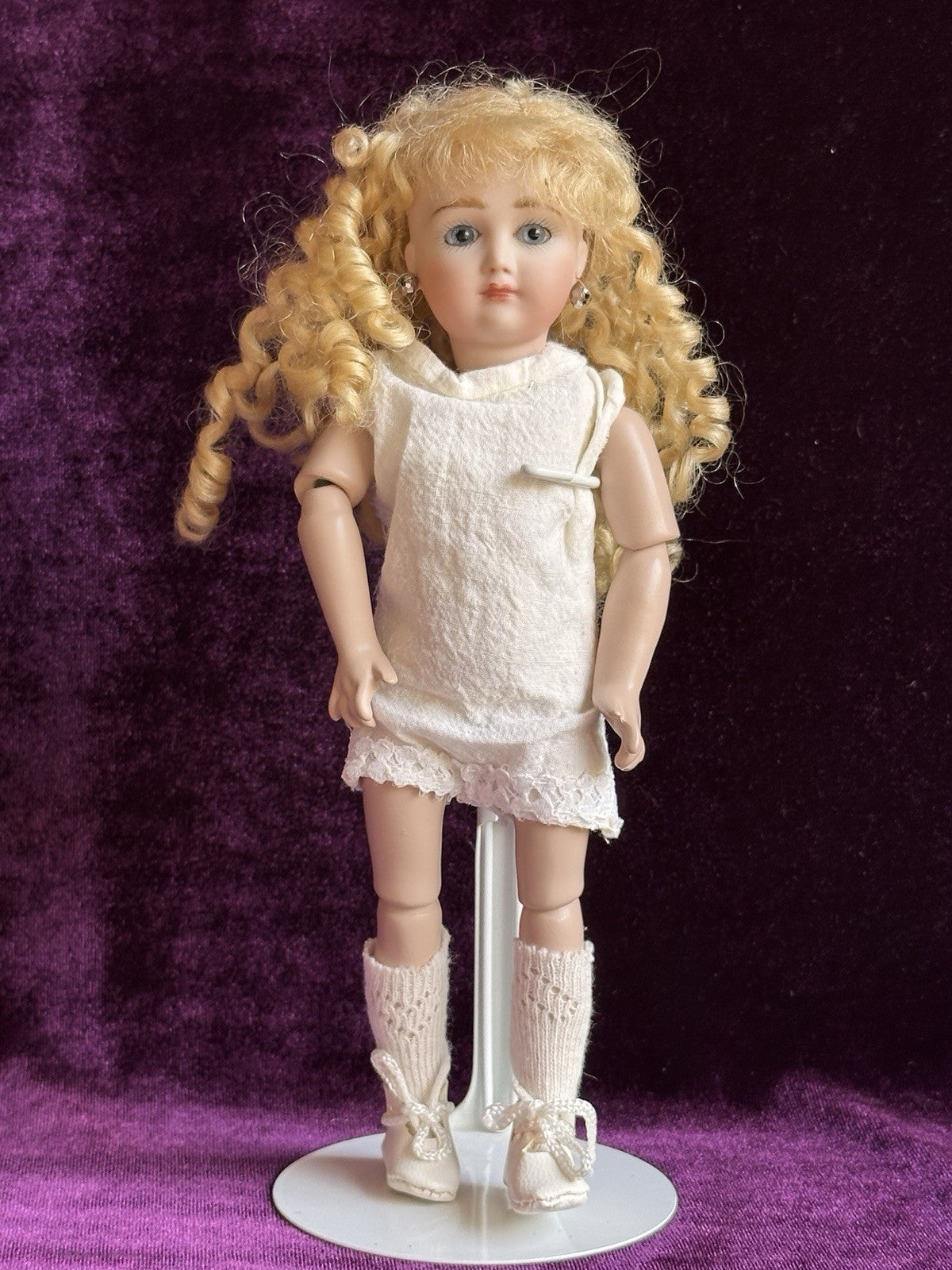 Porcelain Compo Petite 8” Reproduction of Antique French Andre Thuillier Doll