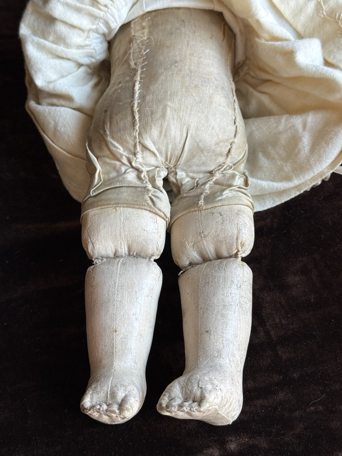 Antique American Martha Chase 15.5” Oil Painted Cloth Baby Doll