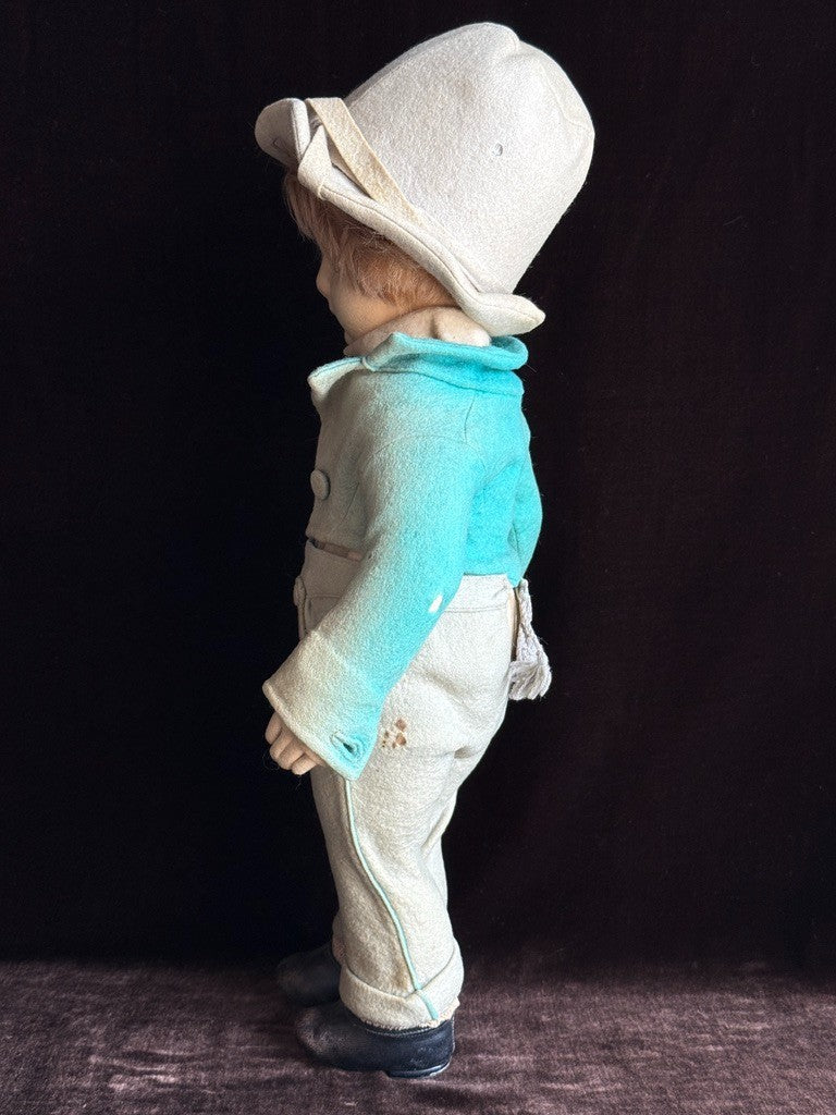 Large Vintage Italian 16” Lenci 300 Series Felt Gentleman Boy Doll