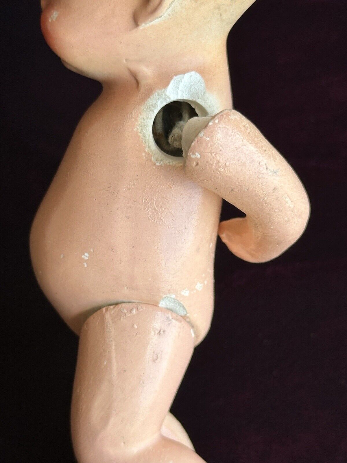 Antique German Miniature Hertwig (?) Bisque Baby Doll with Accessories