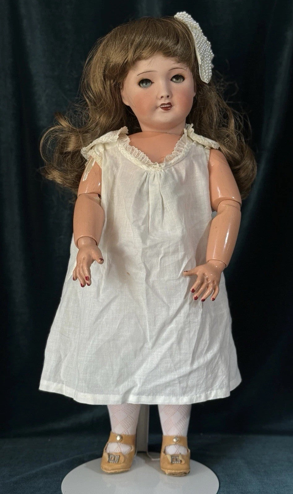 Antique French 20” Unis Mold 301 Bisque Head Composition Body Doll