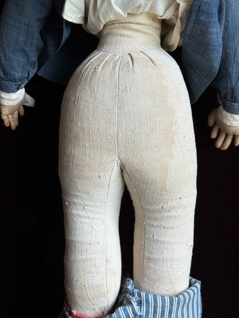 Antique French 23” Papier Mache Male Doll