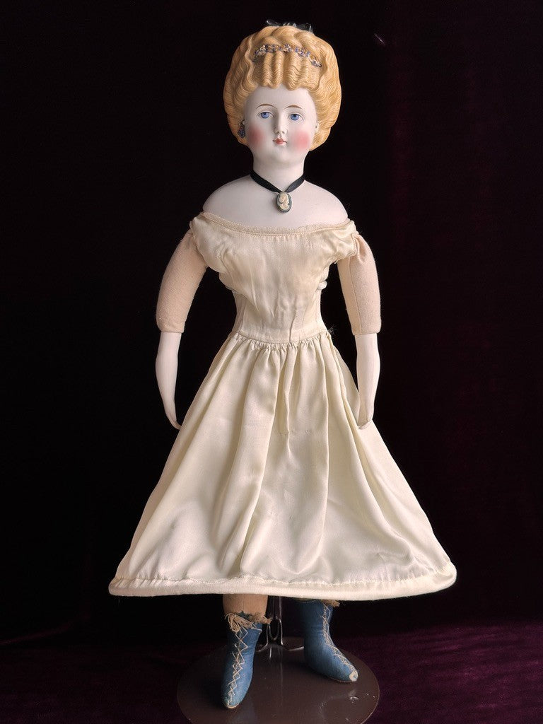 Rare Antique German 21” Bisque Parian China Fashion Doll