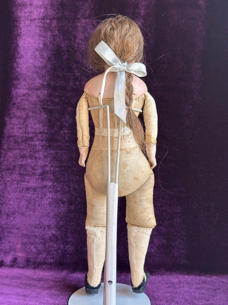 Antique German 14.5" Unmarked Kling/ABG Solid Bisque Shoulder Head Fashion Doll