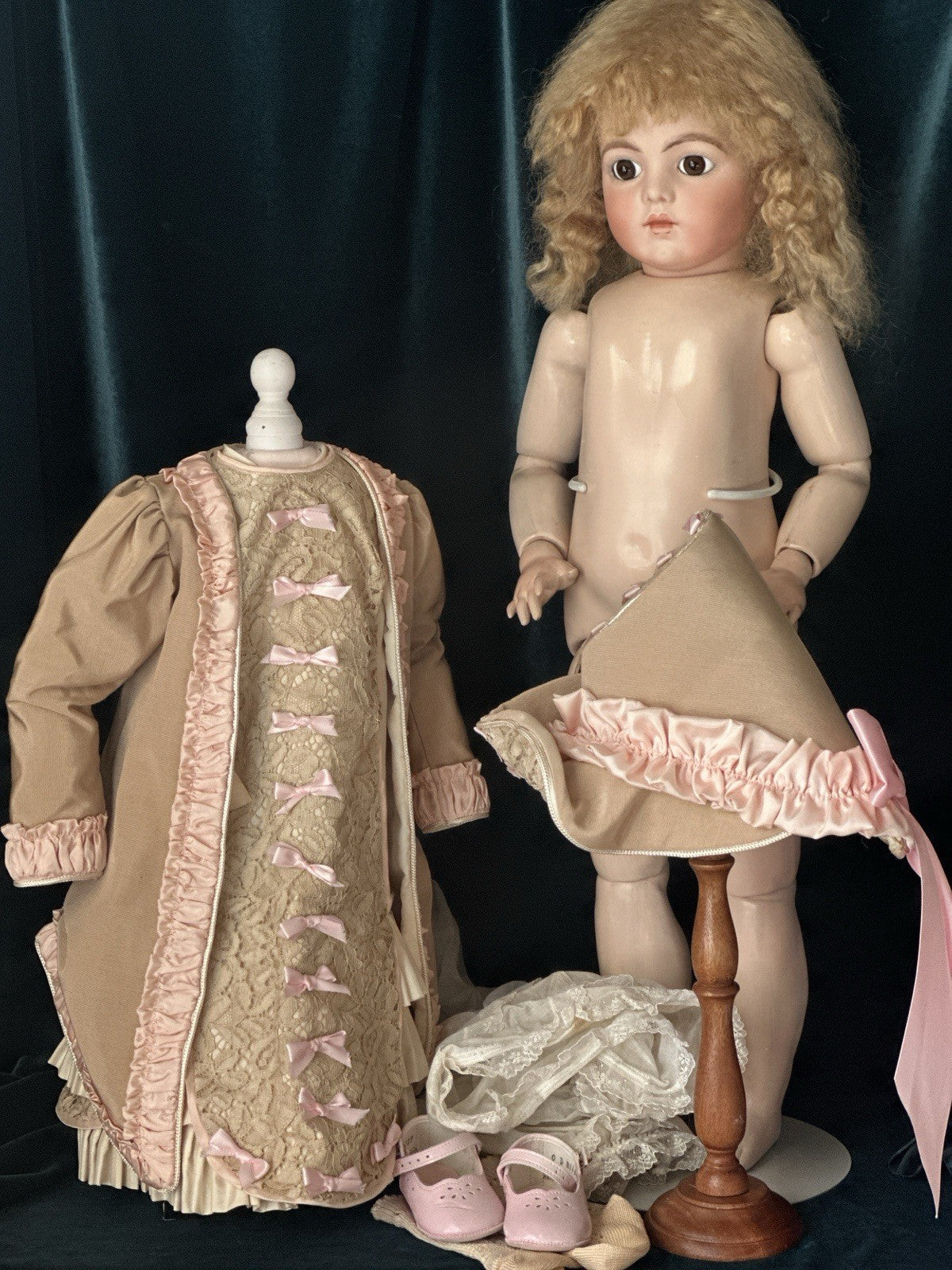 Vintage Artist Reproduction of Antique French Bru Jne 27” Doll Porcelain Head