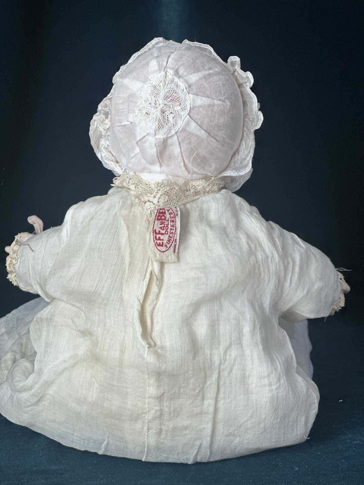 Rare Antique 1920’s Effanbee Composition 14” Doll Pat-O-Pat Tagged Outfit & Pin