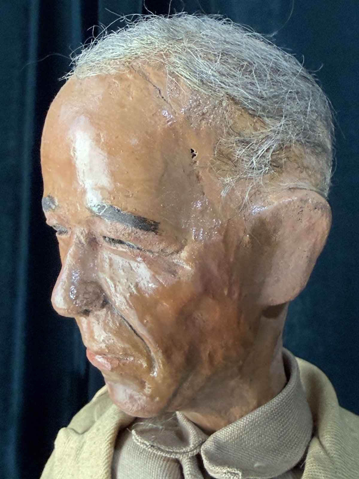 Character General Douglas MacArthur (?) 25” Stockinete Doll by Bernard Ravca (?)