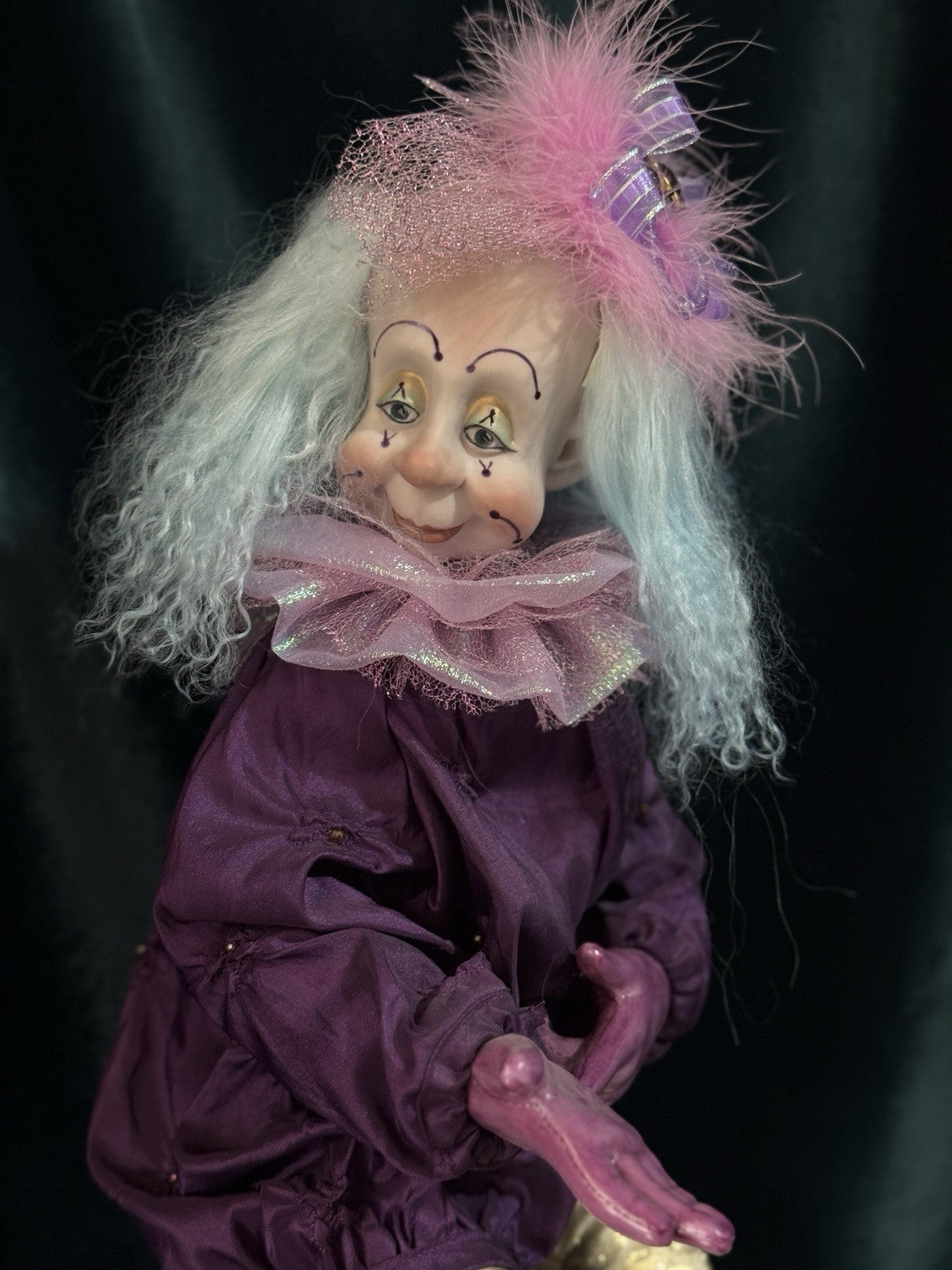 Artist Cynthia Baron Porcelain Jester Clown Mold “Kukla Klown” 18” Doll