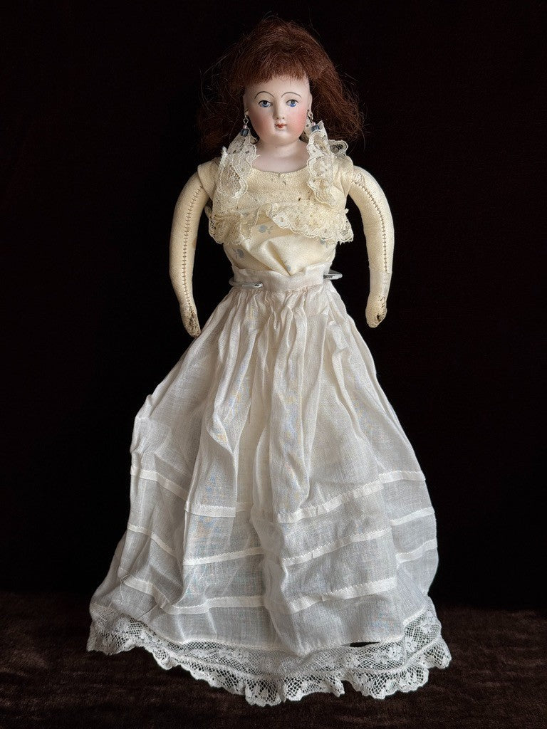 Rare Petite 12" Antique French François Gautier Bisque Head Fashion Doll