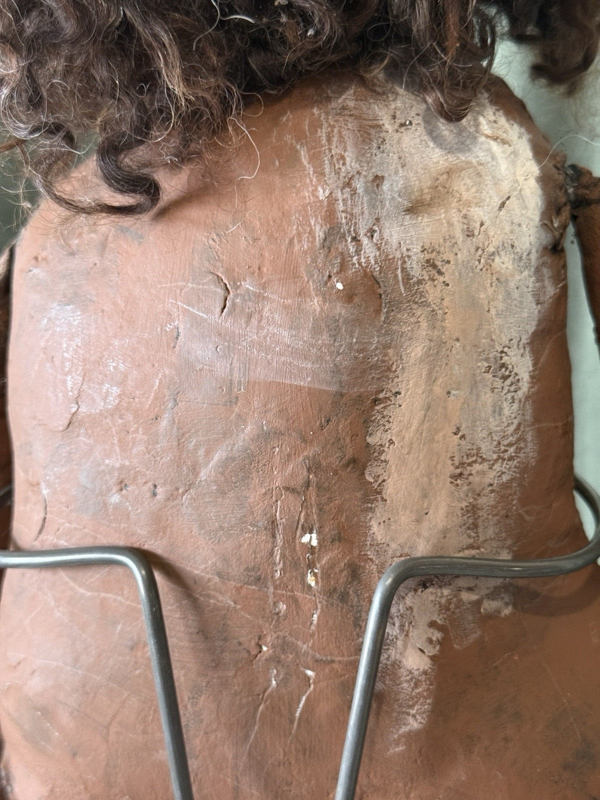 OOAK (?) Handmade Papier-mâché Like AA 29” Doll with Her Toy Doll