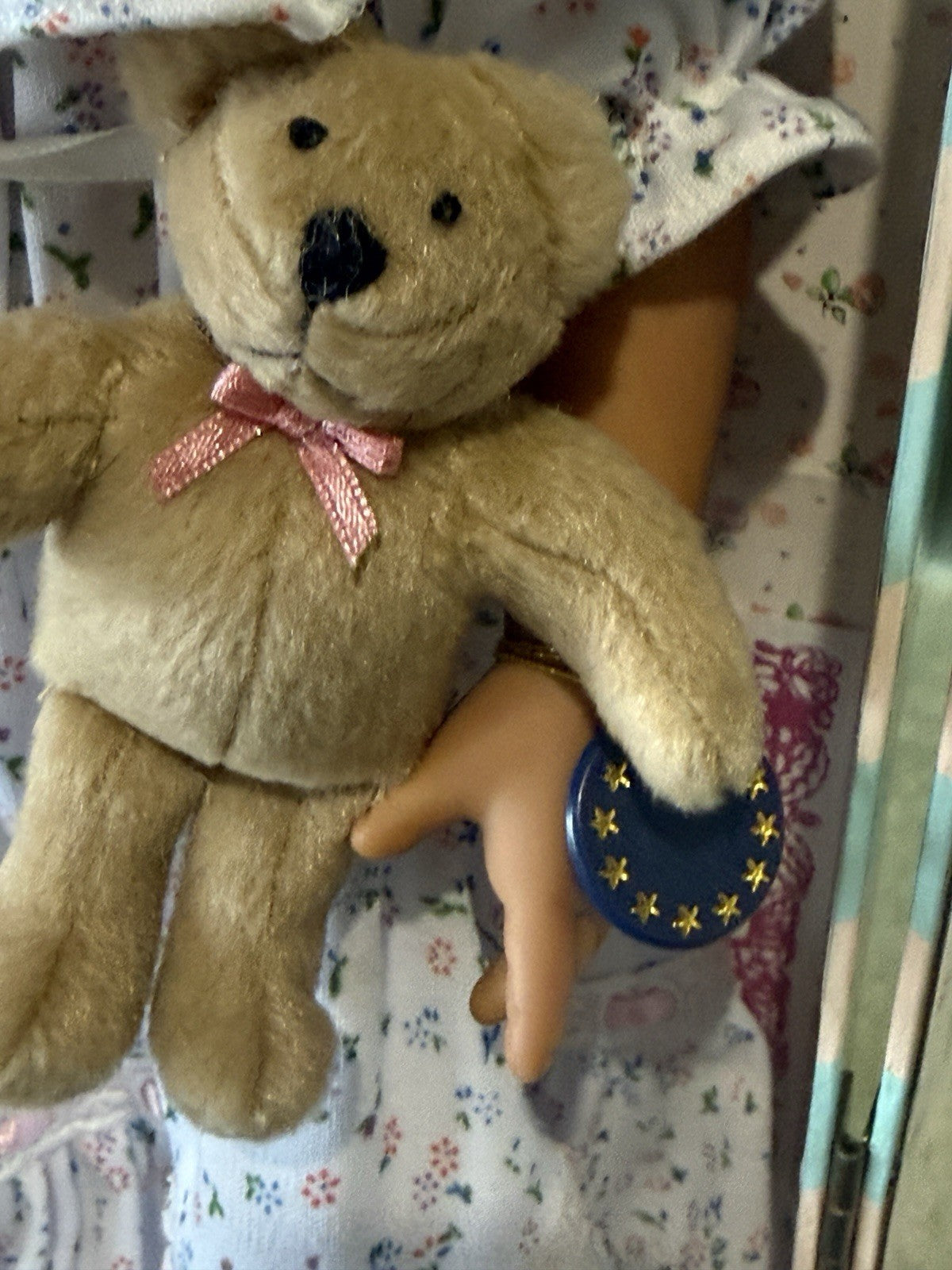 NRFB Collectible Vinyl 18” Doll EuroGirl “The Diana Collection” With Teddy Bear