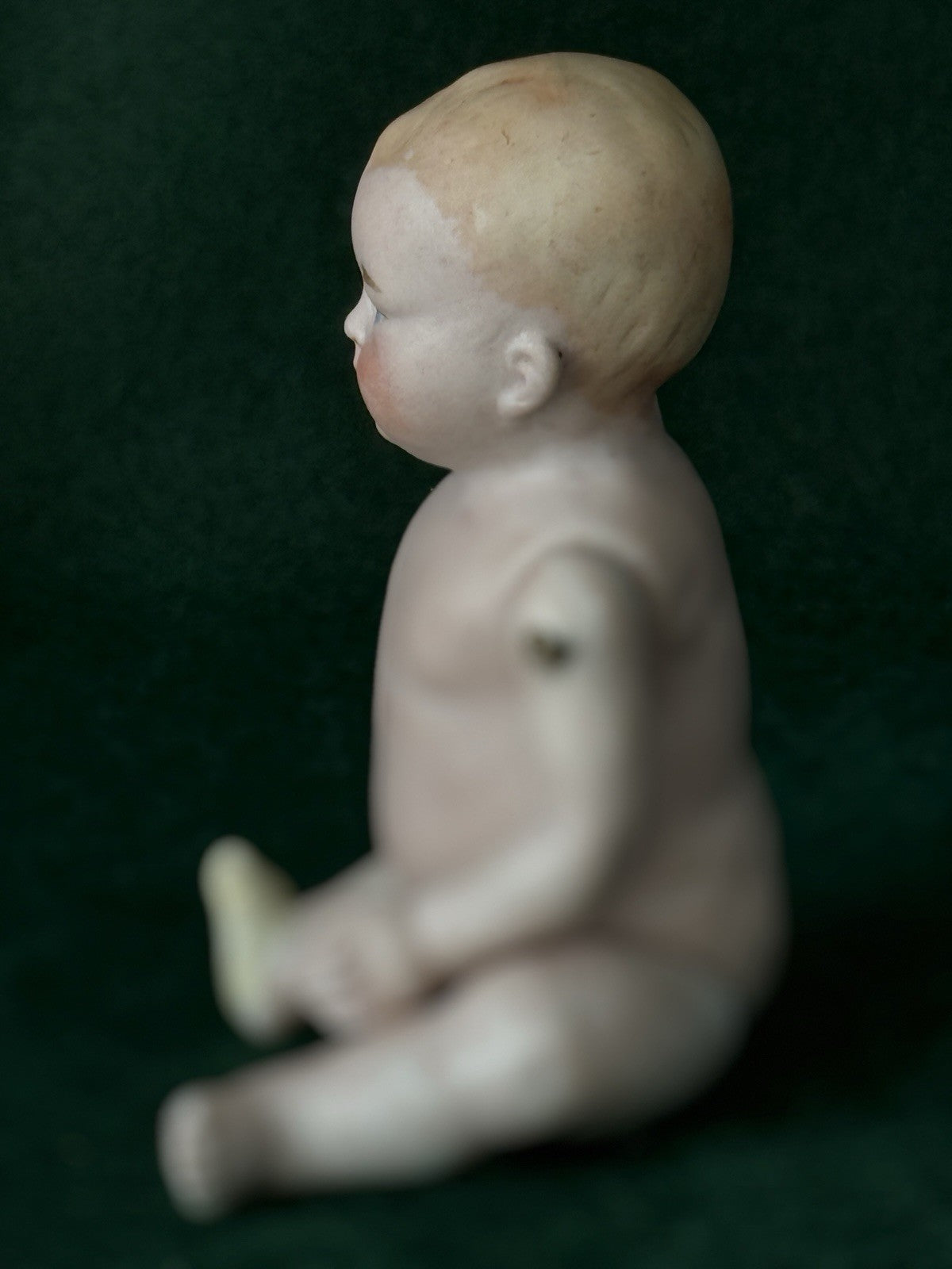 Antique German 5” All Bisque Miniature Baby Doll