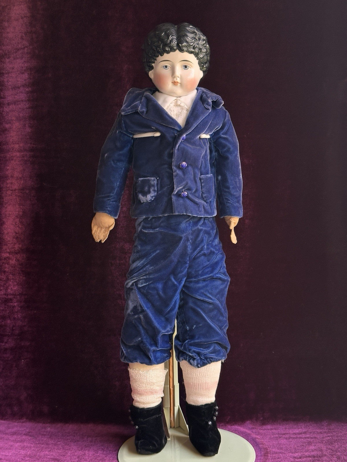 Rare Antique German 24.5” ABG Alt Beck Gottschalck 1086 China Head Boy Doll