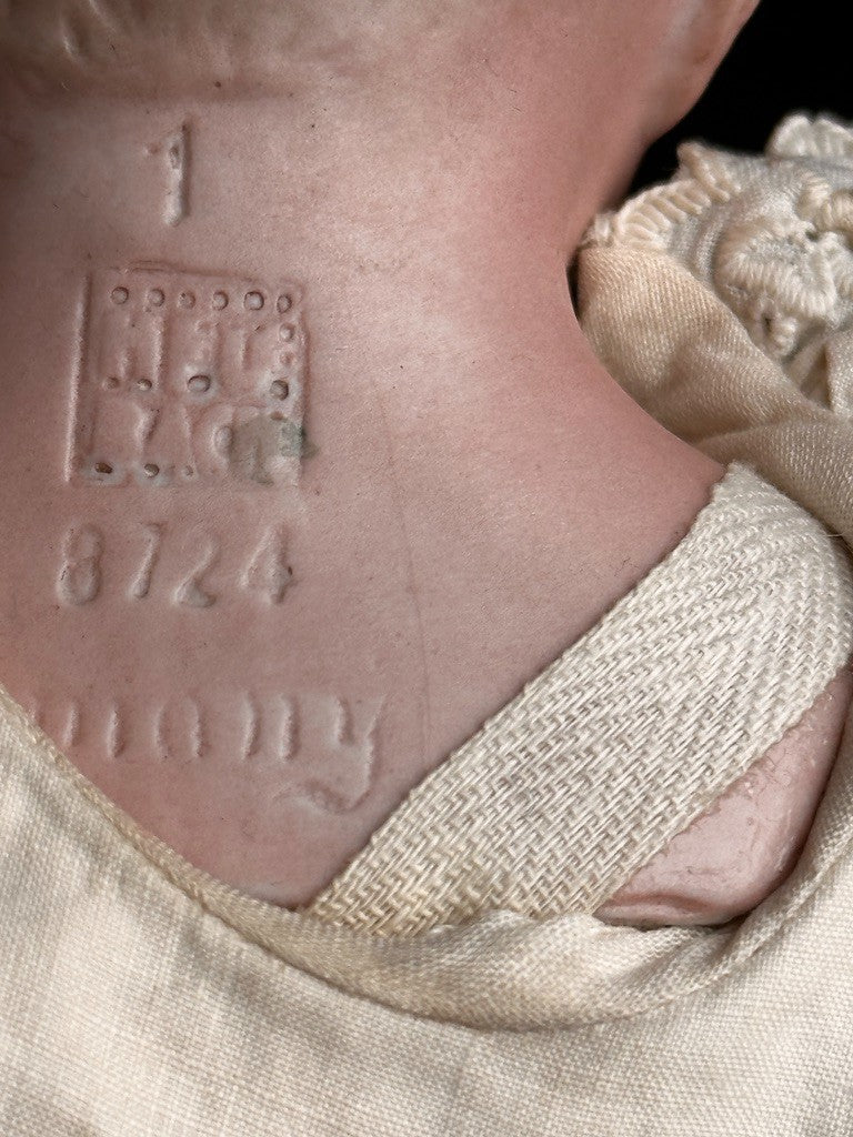 Antique German 12.5” Gebruder Heubach 8724 Bisque Head Character Boy Doll