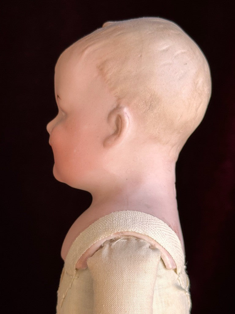 Antique German 12.5” Gebruder Heubach 8724 Bisque Head Character Boy Doll