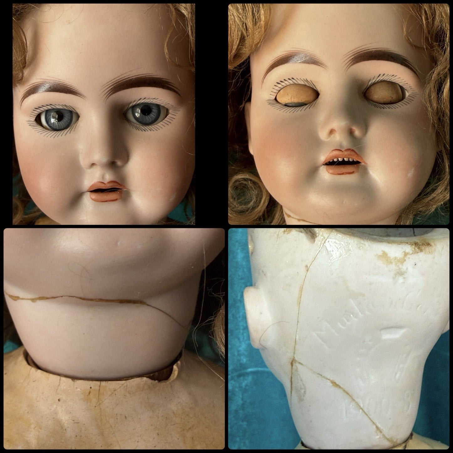 Lot Of 4 Antique German Dolls For Project/Repair - Heubach, Marseille, Handwerck