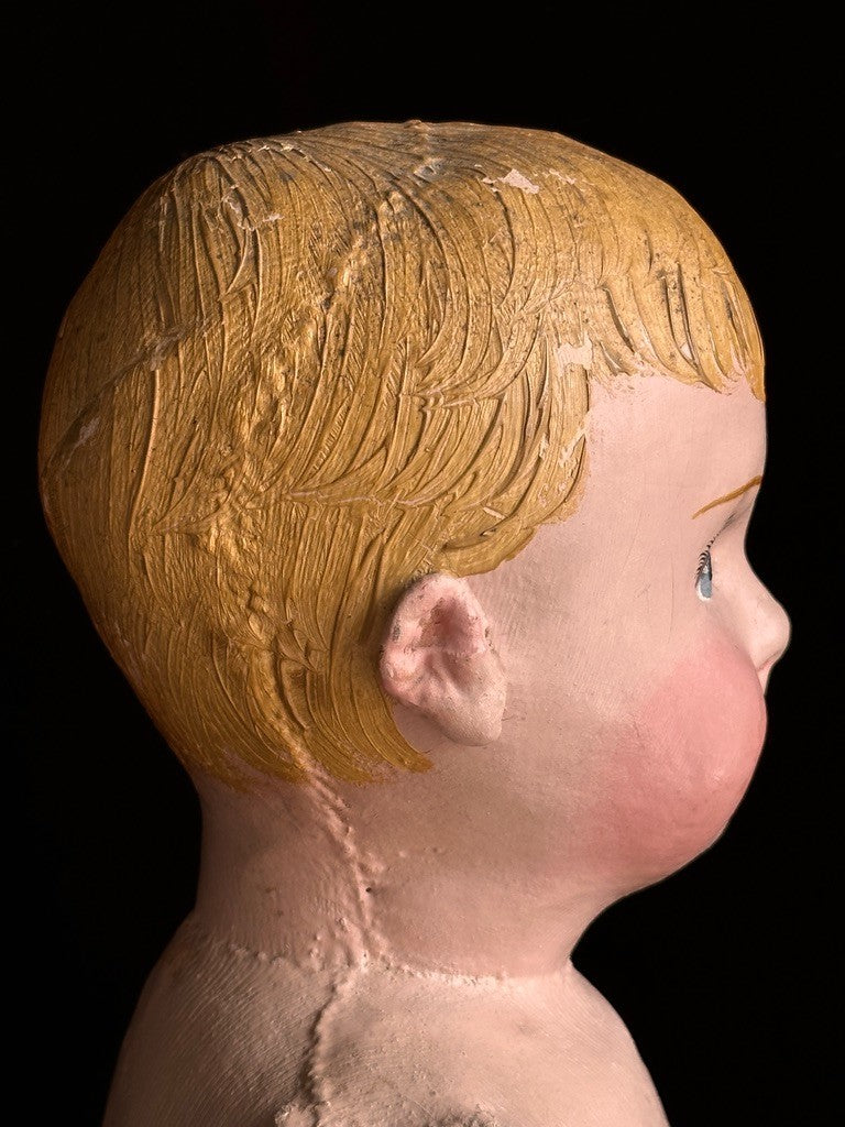 Antique American Martha Chase 20" Oil Painted Cloth Hospital Baby Doll Stumped