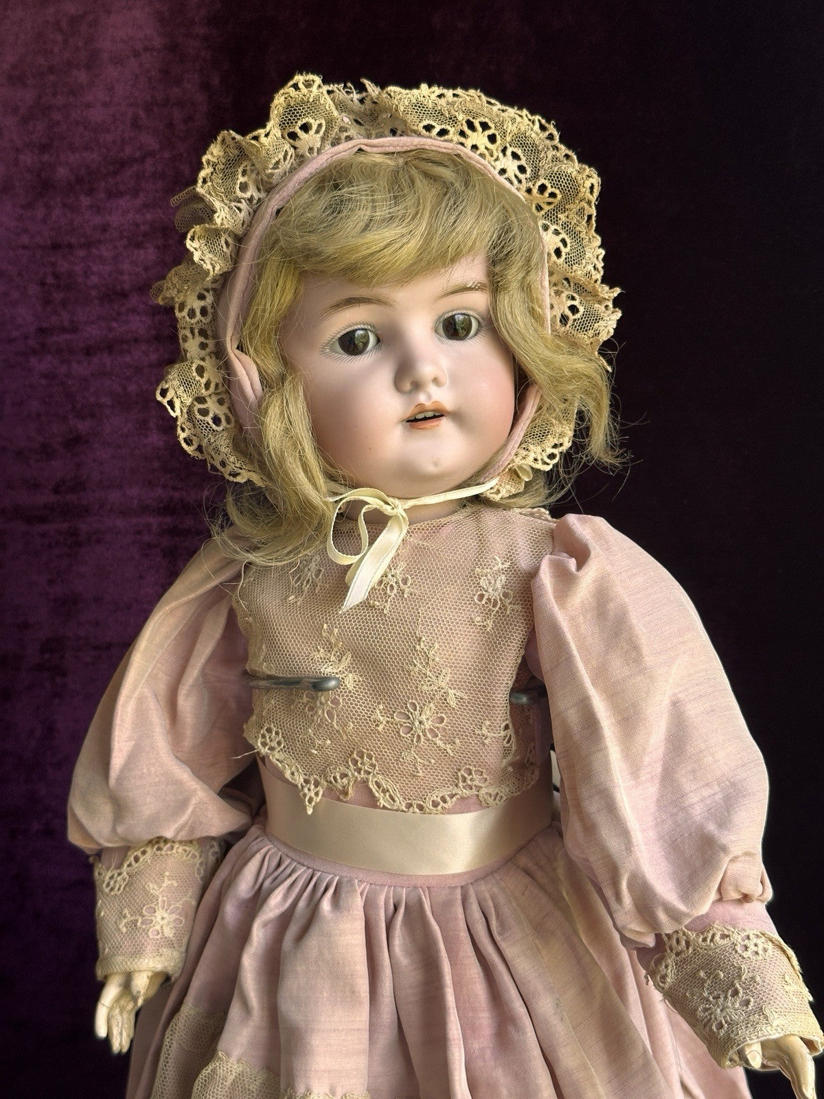 Antique German Armand Marseille 23” Princess Doll Bisque Head Composition Body