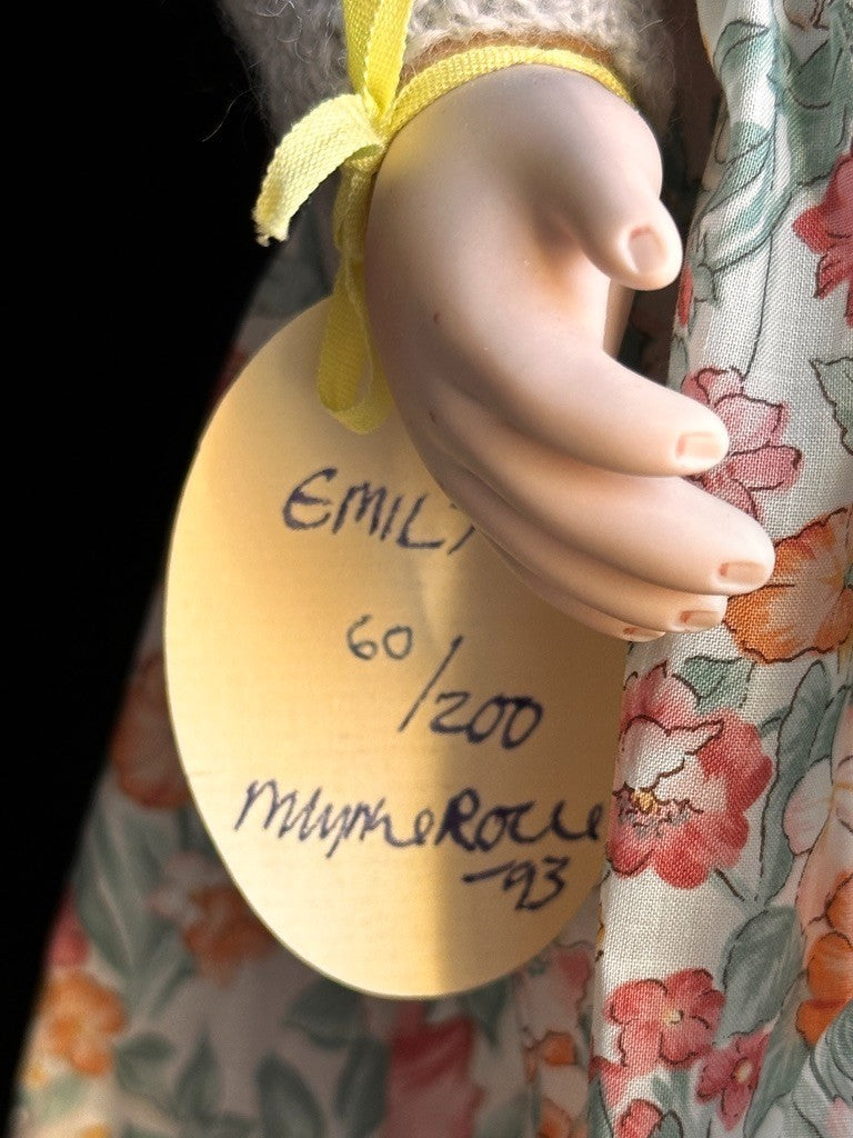 Collectible 19" Wooden/Porcelain Lynne & Michael Roche Emily LE Doll