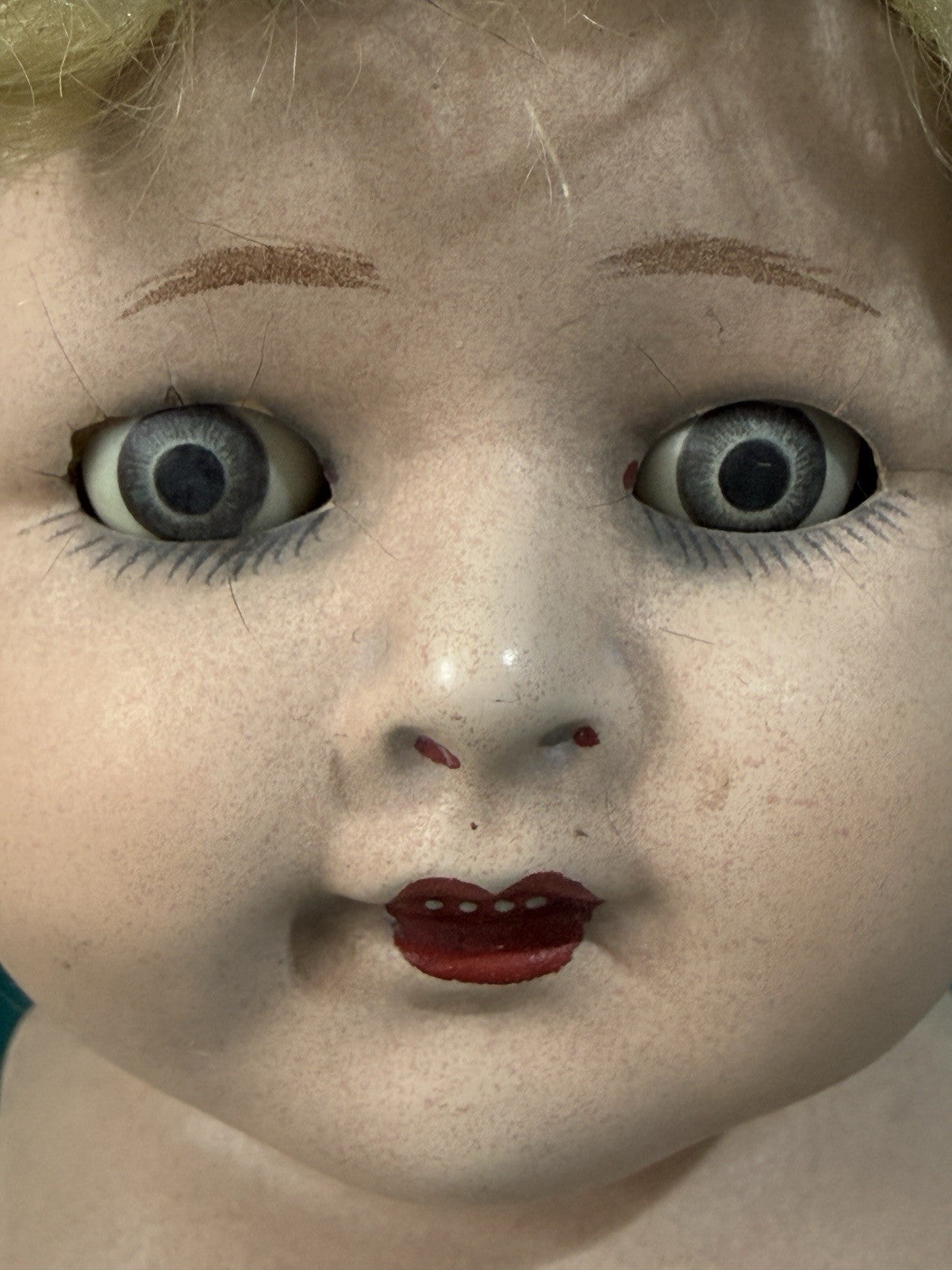 Unidentified German (?) Antique  Composition 19” Doll Sleepy Eyes