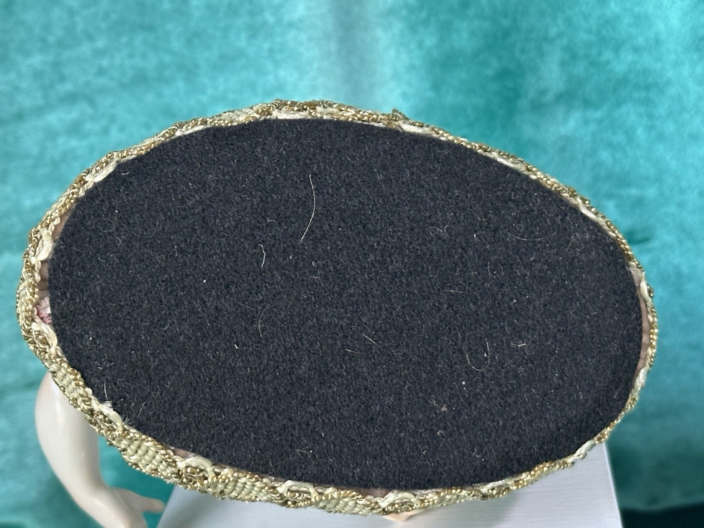 Large 7” Antique German Porcelain Volkstedt Rudolstadt Half Doll Pin Cushion