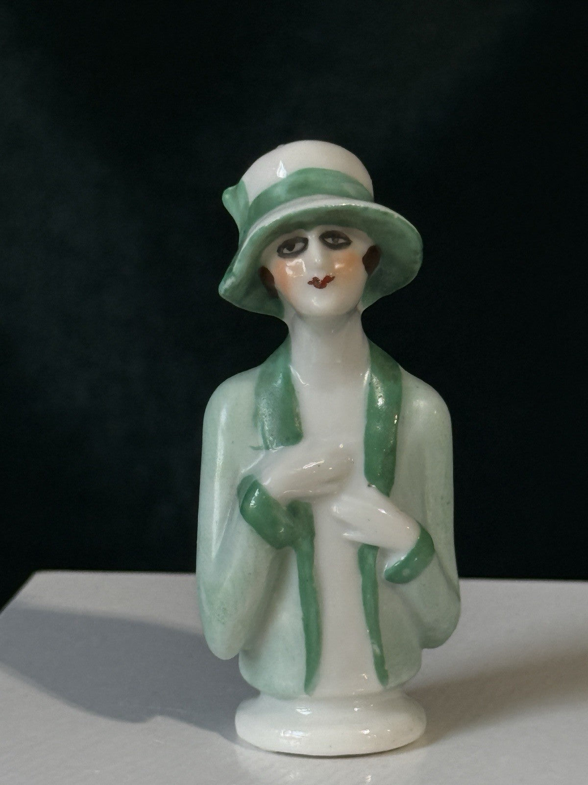 Lot Of 4 German Art Deco Flapper Pin Cushion 4” Half Dolls Arms Attached