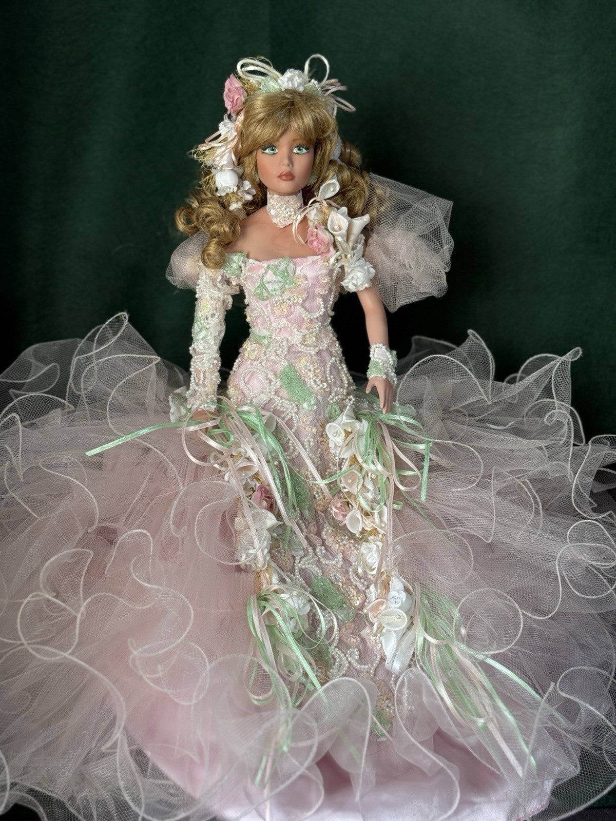 Collectible 20” Porcelain Doll “Strawberry Ice” by Rustie LE 1000 With Stand