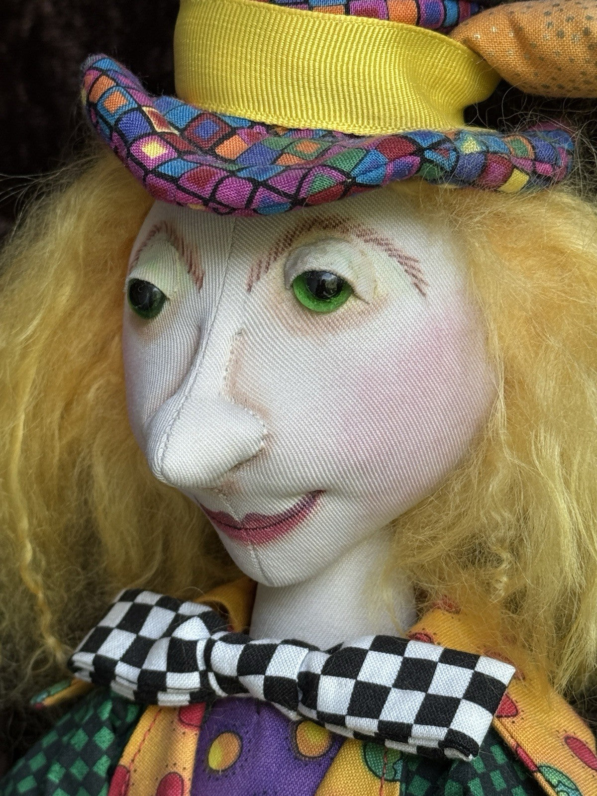 OOAK 20.75” The Mad Hatter Alice In Wonderland Cloth Artist Made Character Doll