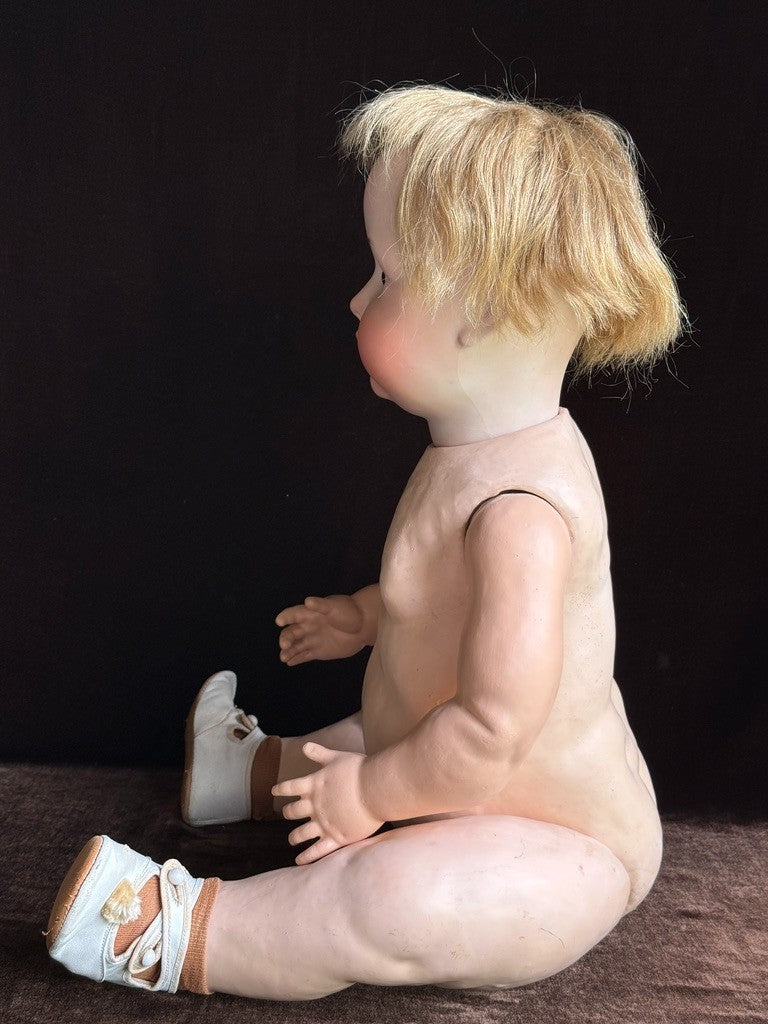 Lifesize Antique German 25” Bahr & Proschild 678 Bisque Head Baby Doll