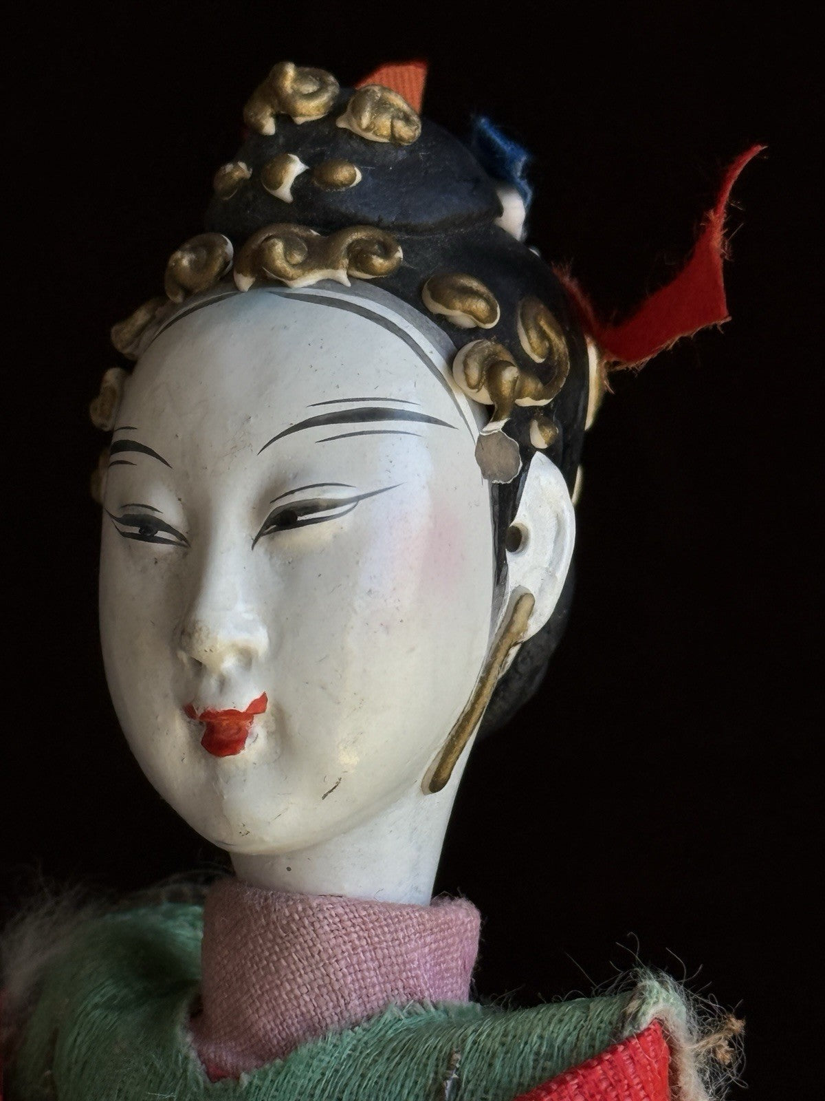Pair of Vintage 10” Chinese Opera Qing Dynasty Dolls
