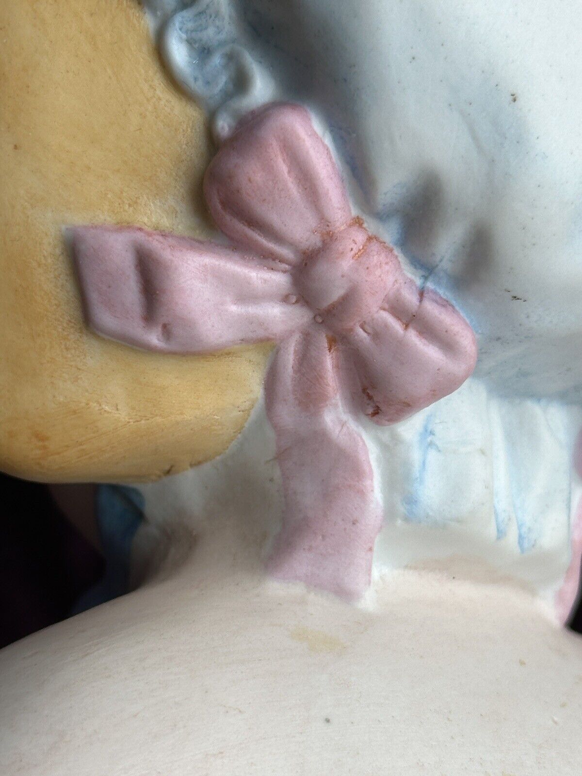 Rare Large Antique German 23” Hertwig (?) Molded Bonnet Bisque Head Parian Doll