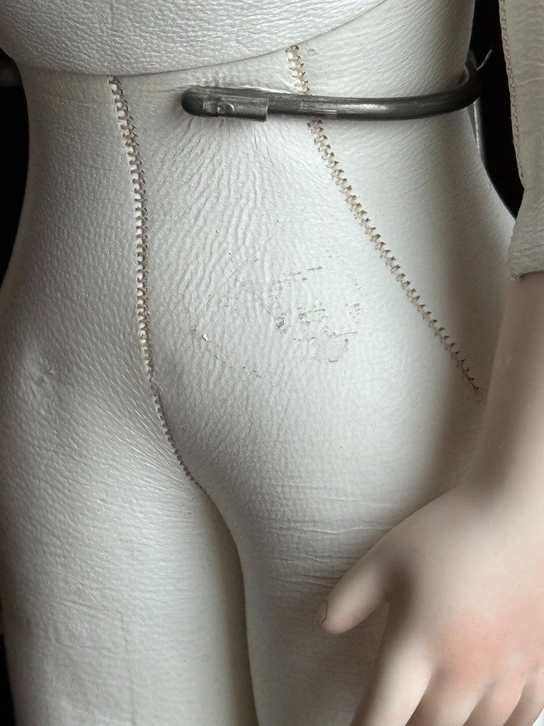 Vintage Porcelain 1967 Leather 15” Reproduction of Antique French Bru Jne Doll