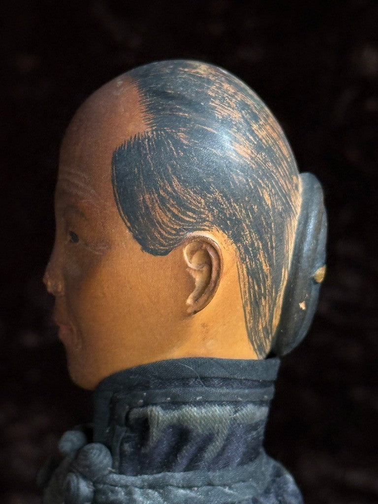 Early Antique Chinese Door of Hope Mission Carved Wood Cloth Female Doll