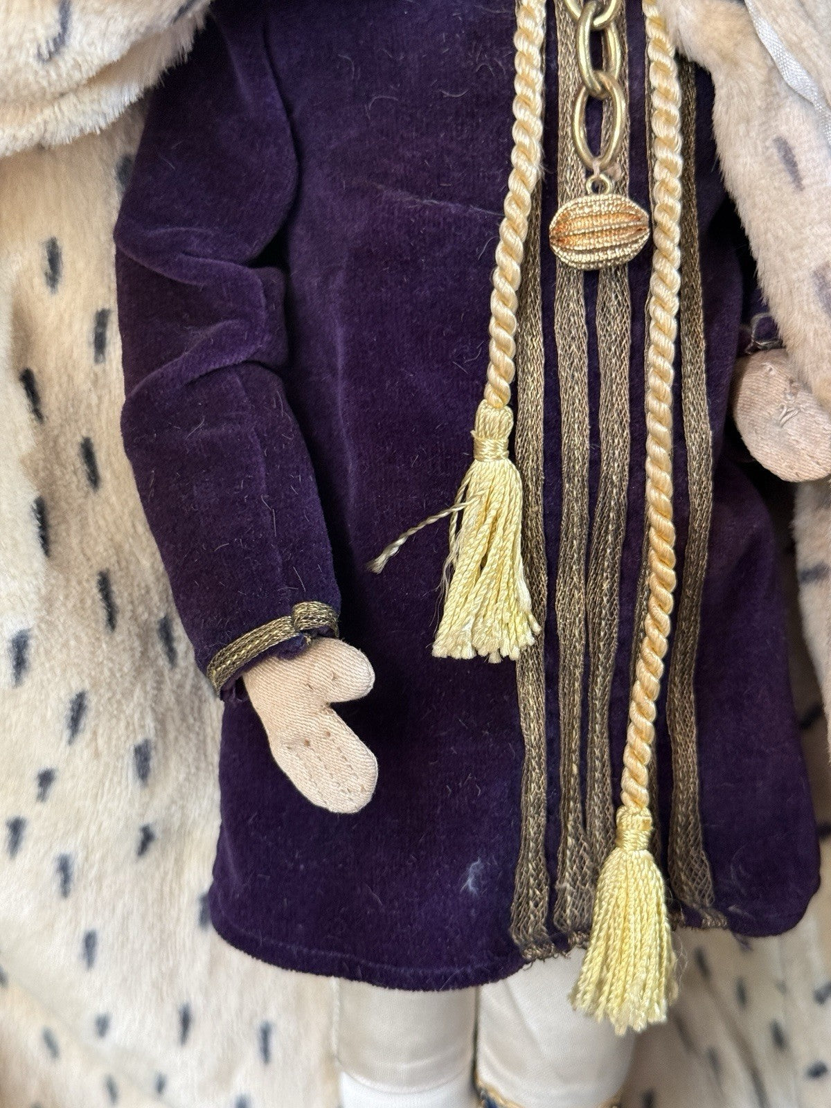 RARE Antique 1937 English Portrait Cloth 15” Doll King George VI by Farnell
