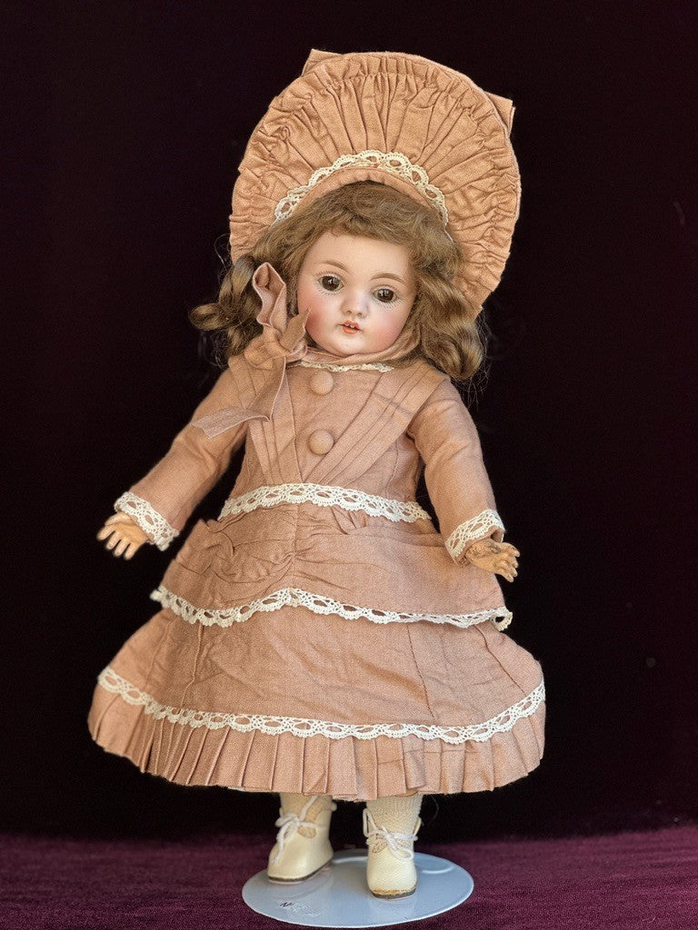 Antique German 12” Kestner 143 Bisque Head Doll with Trunk and Extras