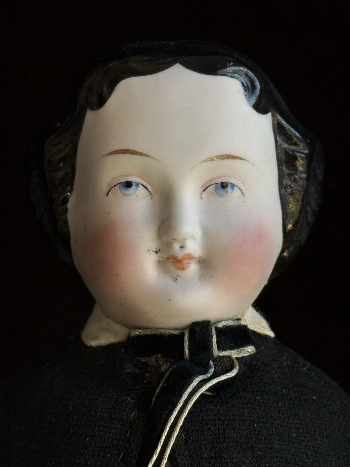 Rare Antique German 12.5” KPM (?) Male Bisque Head Parian China Doll