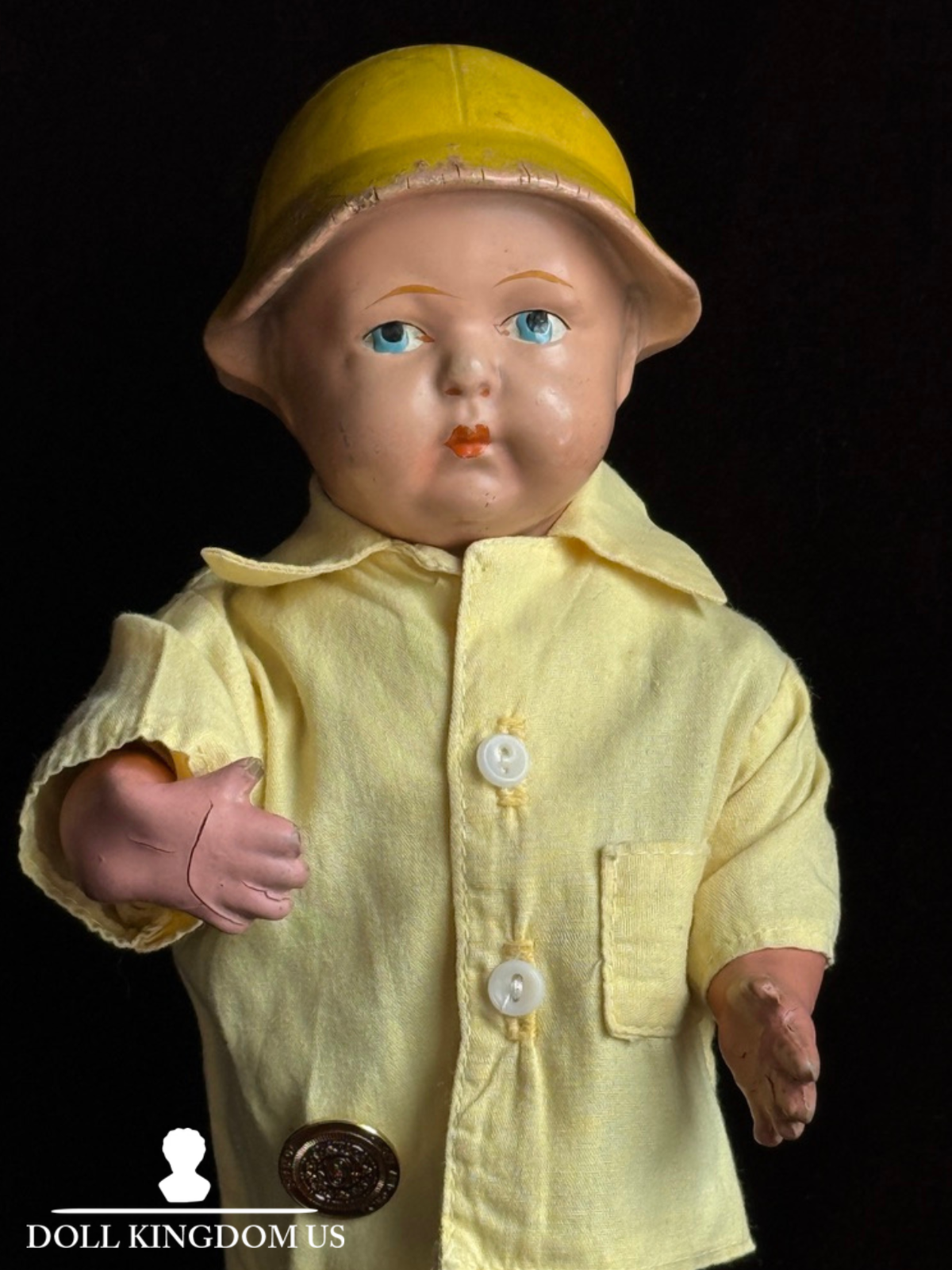 Very Rare Antique American 11.5" Composition Ideal Uneeda Advertising Boy Doll