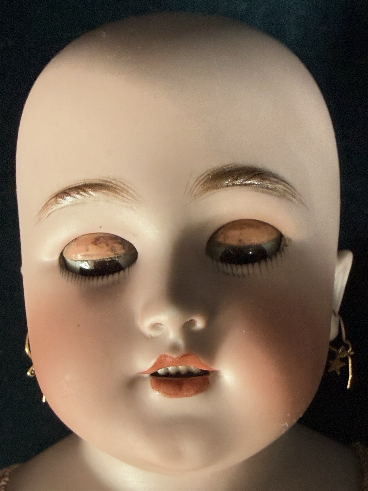 Antique German Simon Halbig Dep 1260 Bisque Head Leather Kid Body 20.5” Doll