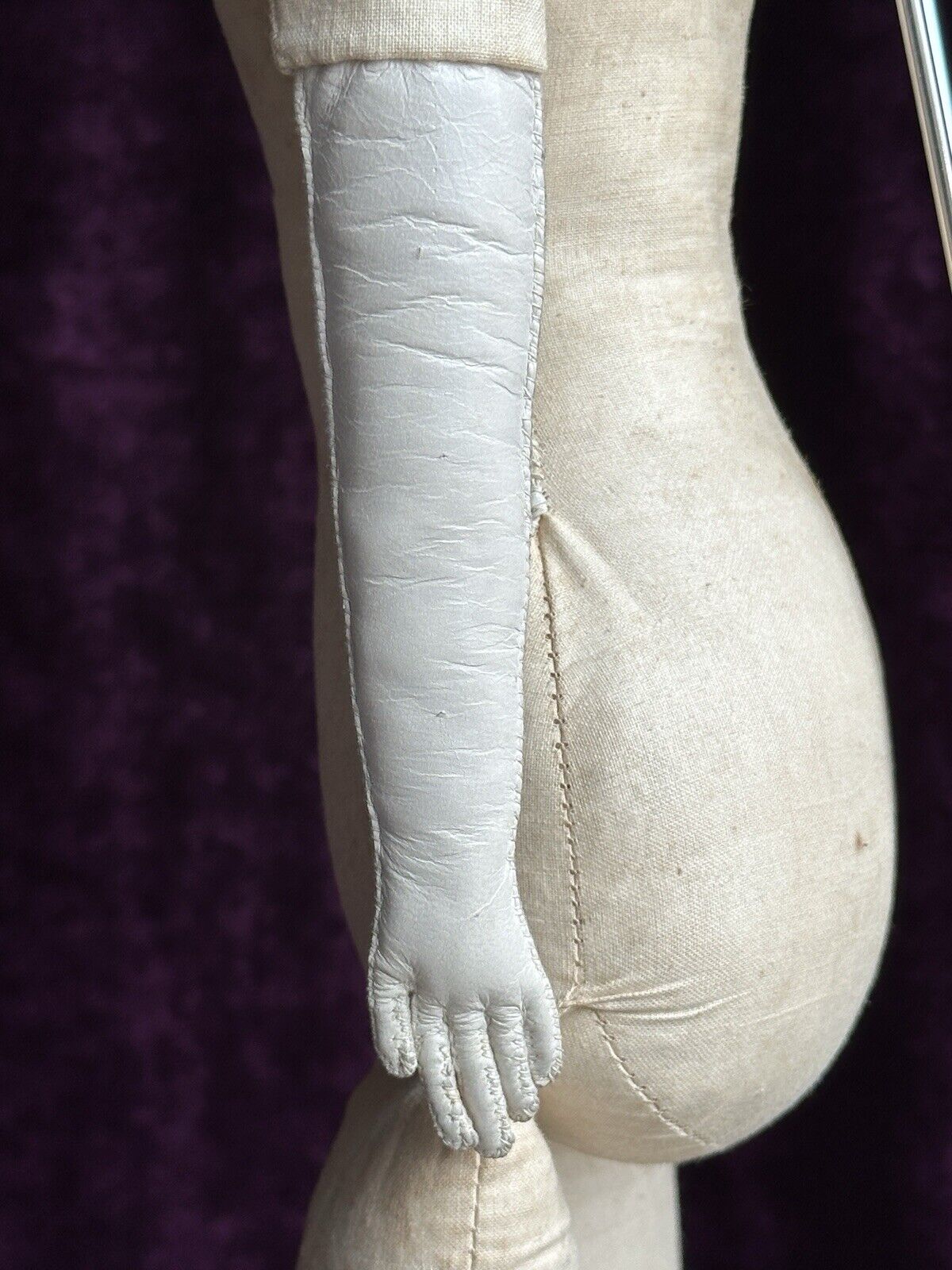 Rare Large Antique German 23” Hertwig (?) Molded Bonnet Bisque Head Parian Doll