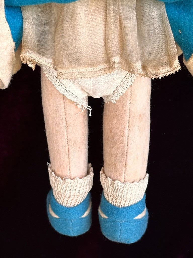 Vintage Italian 12” Lenci 111 Felt Cloth Character Girl Doll