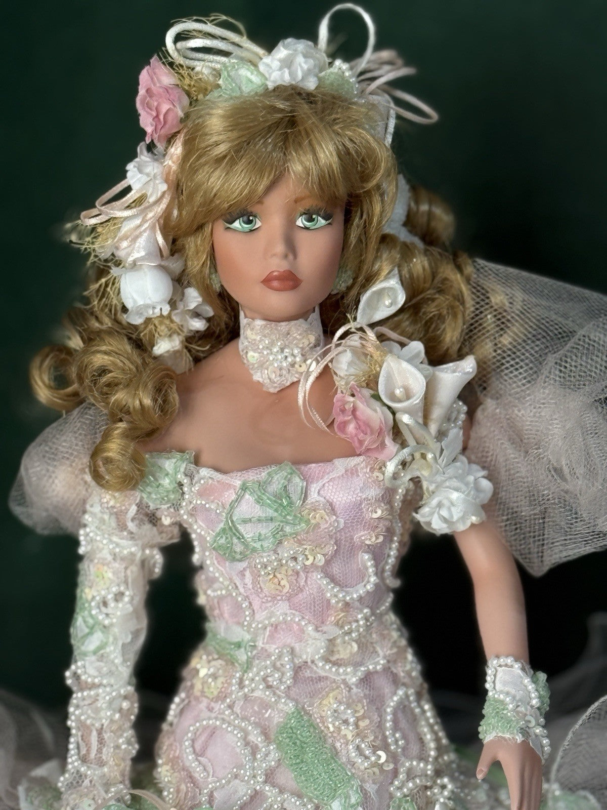 Collectible 20” Porcelain Doll “Strawberry Ice” by Rustie LE 1000 With Stand
