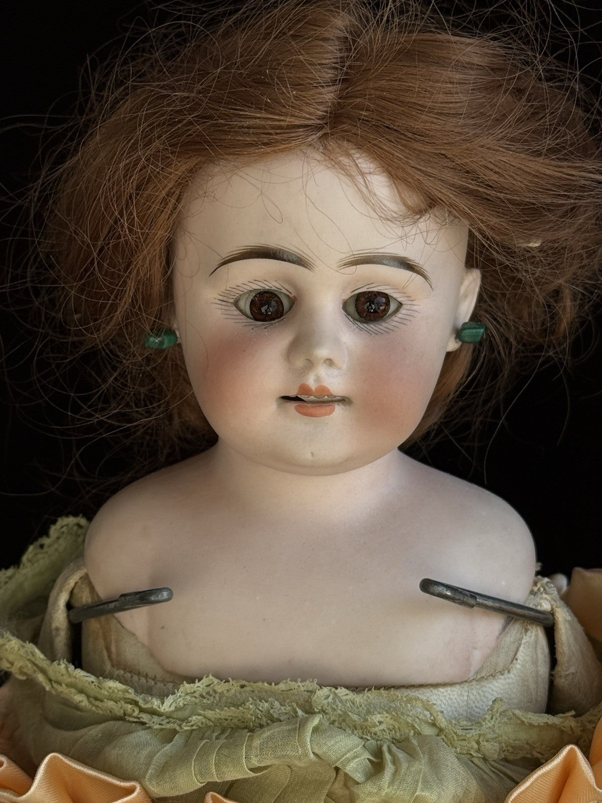 Antique German 20” Gebrüder Kuhnlenz (?) Bisque Shoulder Head Doll