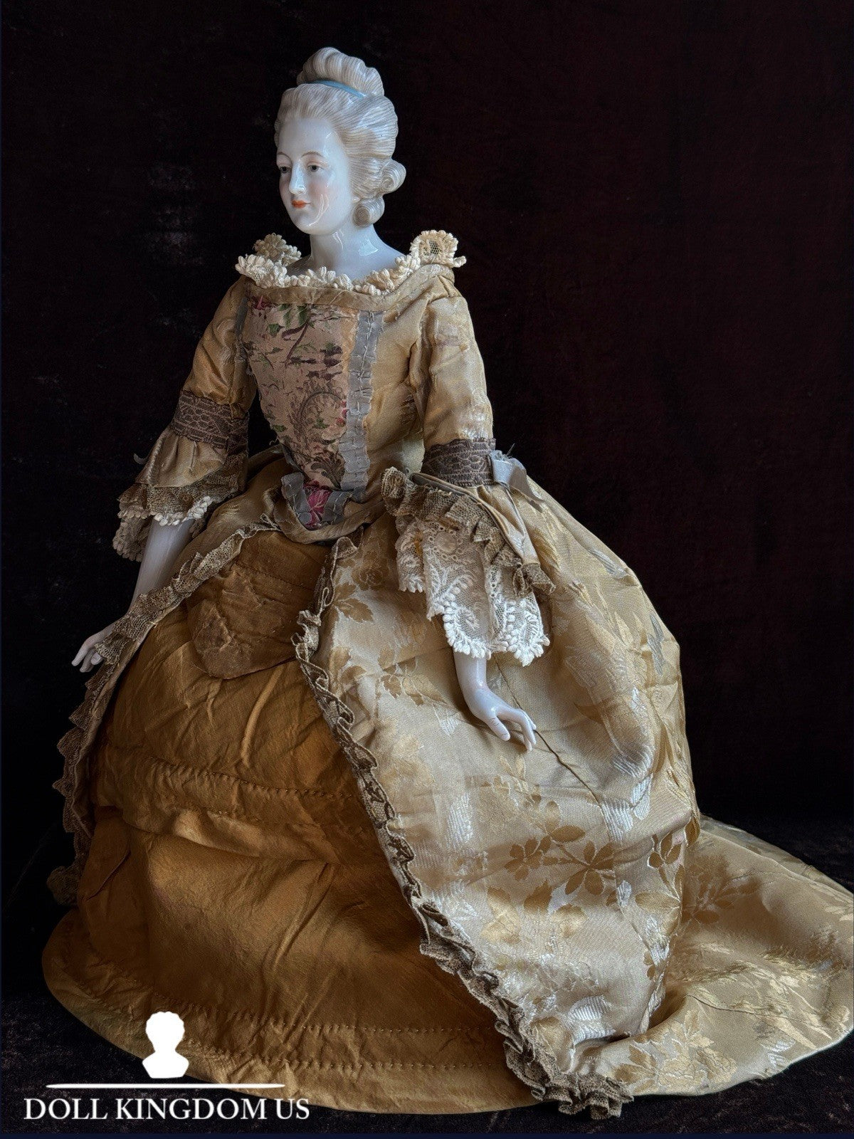 Rare Antique German 14” Kister Lady Fashion Porcelain China Head Doll