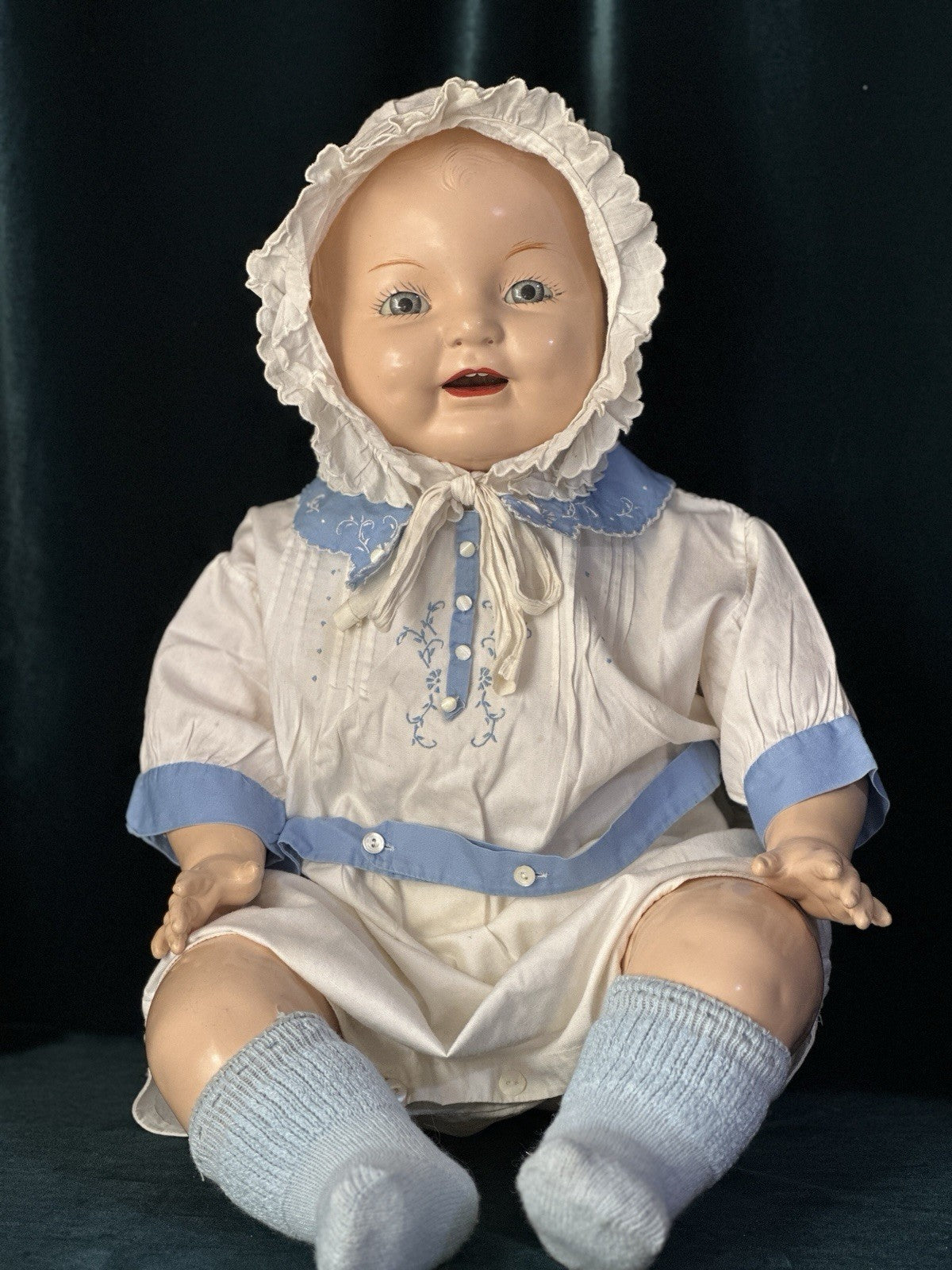 Large 26” Vintage American E.I.H Horsman Composition Doll Dimples
